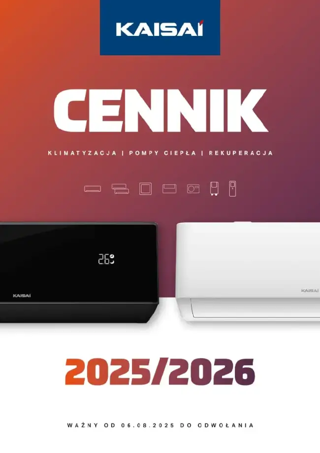 Cennik urządzeń KAISAI 2025