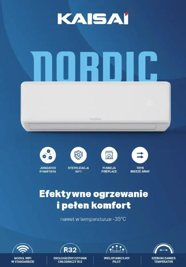 Klimatyzatory ścienne KAISAI NORDIC - ulotka